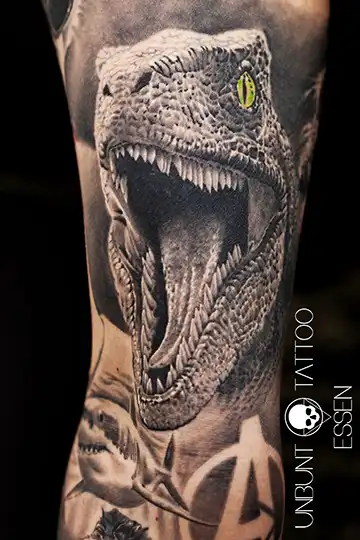 Jurassic park tattoo raptor tattoo dinosaurier