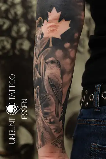 vogel tattoo arm frau tattoo sleeve
