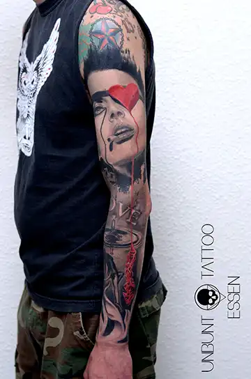 trash polka tattoo frau mann